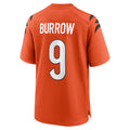 Rebec C.Bengals #9 Joe Burrow Player Orange Home Game Stitched Jerseys