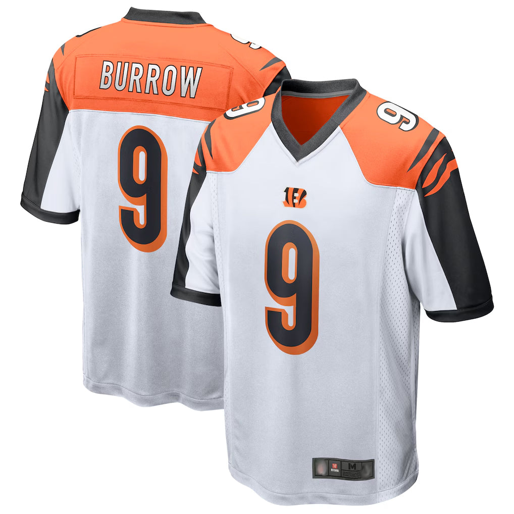 Rebec C.Bengals #9 Joe Burrow Player White Alternate Game Home Stitched Jerseys