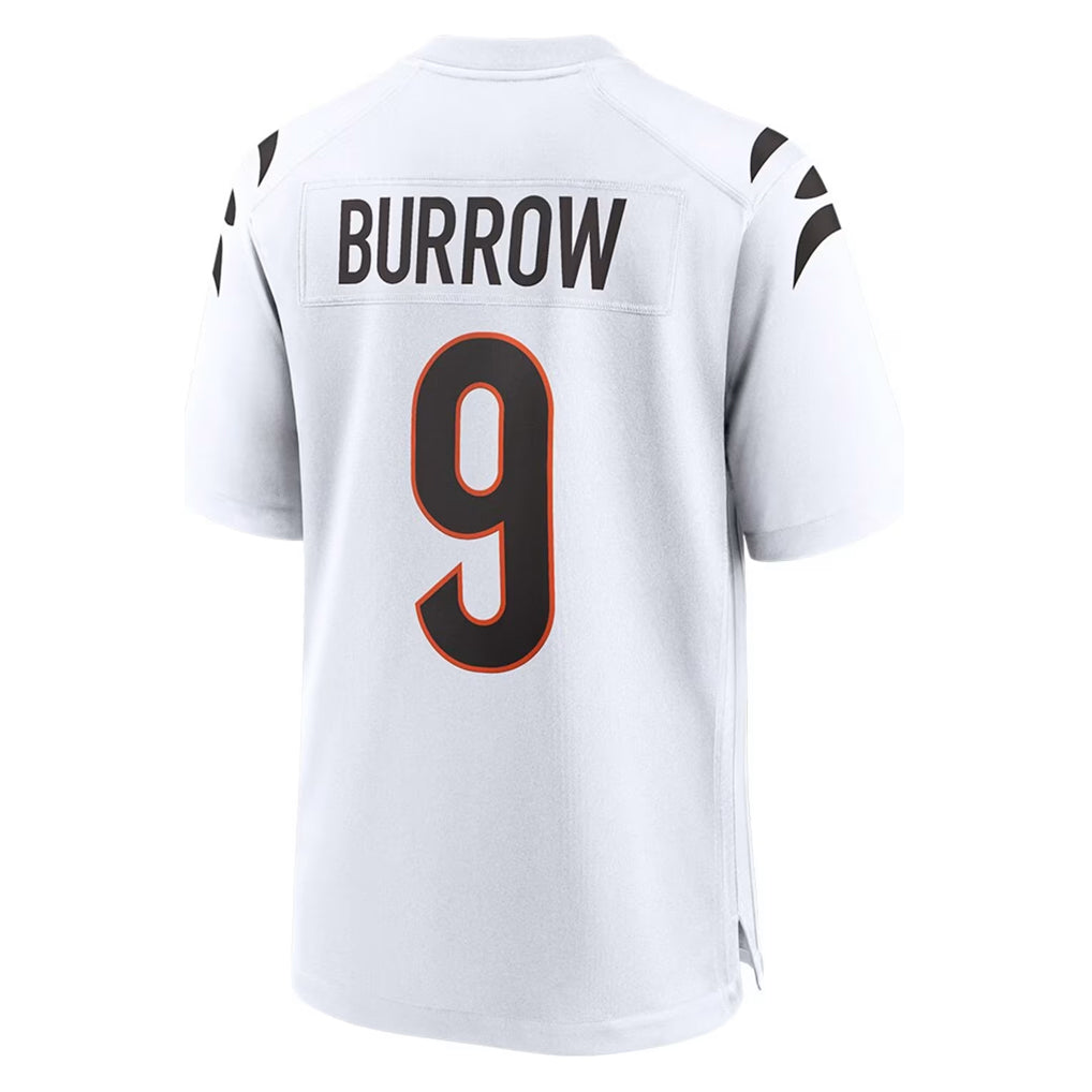 Rebec C.Bengals #9 Joe Burrow Player White Home Game Stitched Jerseys