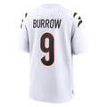 Rebec C.Bengals #9 Joe Burrow Player White Home Game Stitched Jerseys