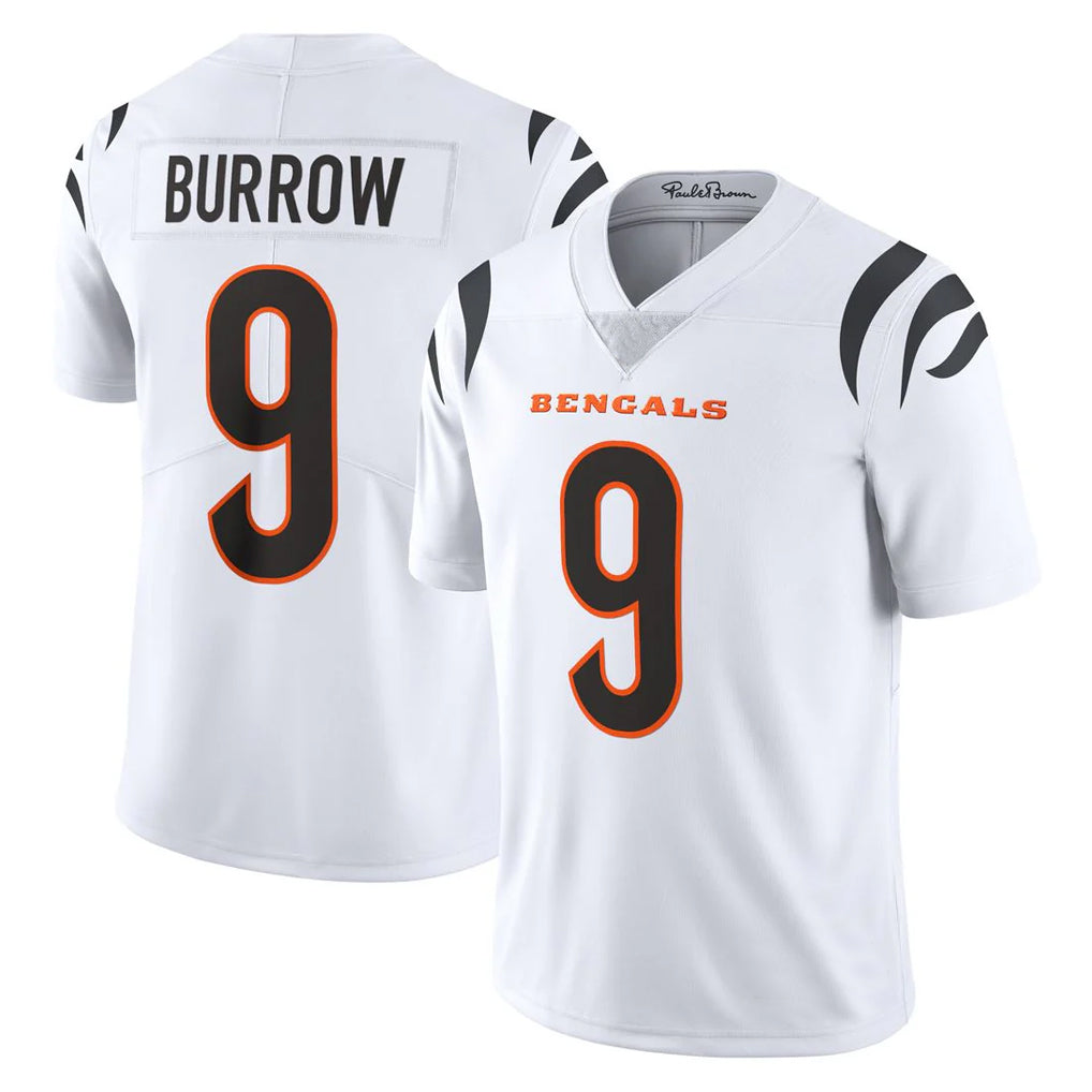 Rebec C.Bengals #9 Joe Burrow Player White Vapor Untouchable Limited Home Game Stitched Jerseys
