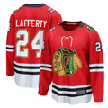 Rebec C.Blackhawks #24 Sam Lafferty Red Centennial Breakaway Player Jerseys