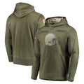 Rebec C.Browns Olive Salute to Service Pullover Hoodies Home Game Blank Player Stitched Jerseys