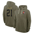 Rebec C.Browns #21 Denzel Ward Player Olive Salute to Service Pullover Hoodies Limited Stitched Jerseys