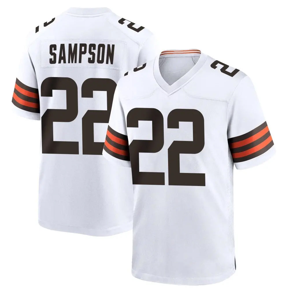 Rebec C.Browns #22 Dylan Sampson Player White Home Game Stitched Jerseys