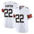 Rebec C.Browns #22 Dylan Sampson Player White Vapor F.U.S.E. Limited Home Game Stitched Jerseys