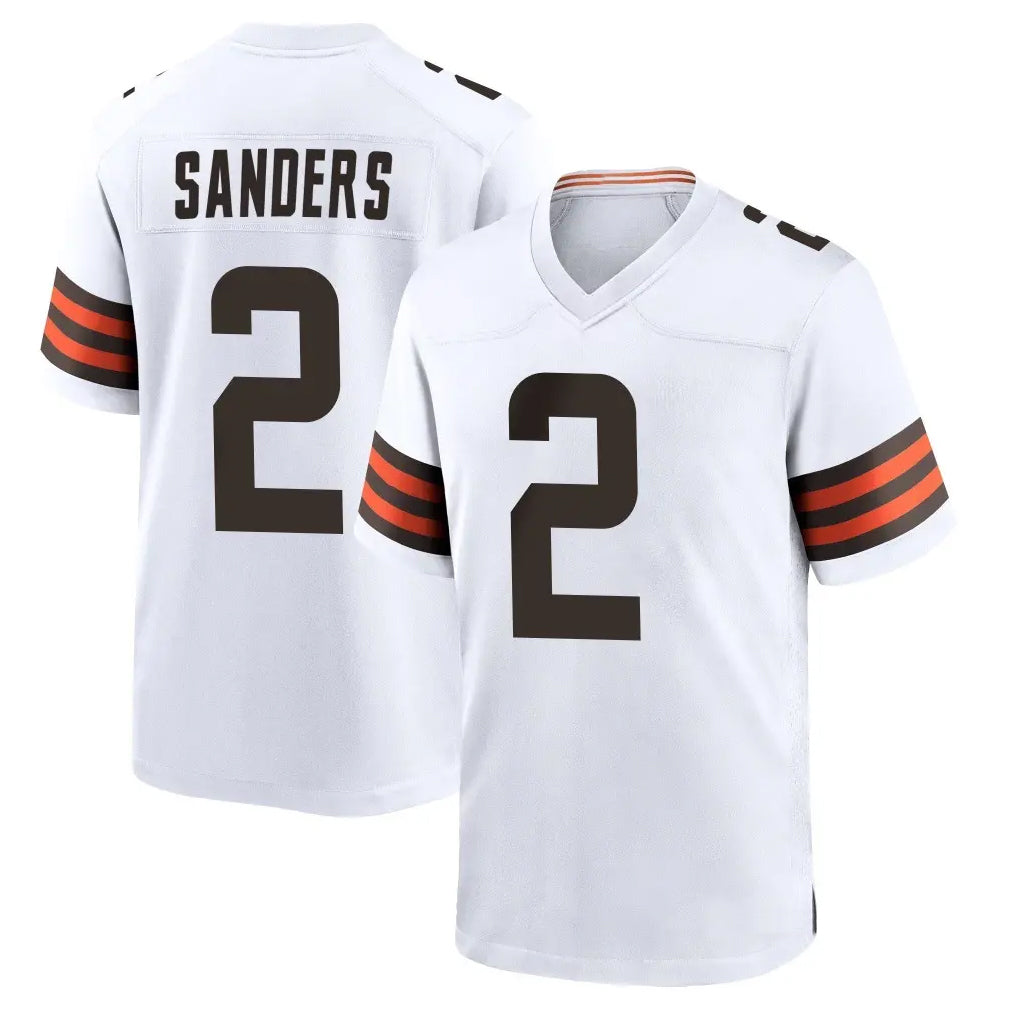Rebec C.Browns #2 Shedeur Sanders Player White Home Game Stitched Jerseys