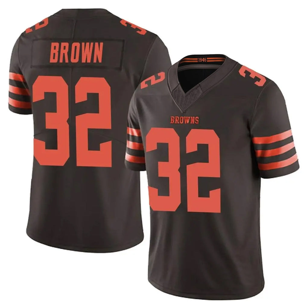 Rebec C.Browns #32 Jim Brown Player Brown Limited Vapor F.U.S.E. Alternate Game Stitched Jerseys