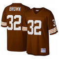 Rebec C.Browns #32 Jim Brown Player Brown Mitchell & Ness 1963 Throwback Stitched Jerseys