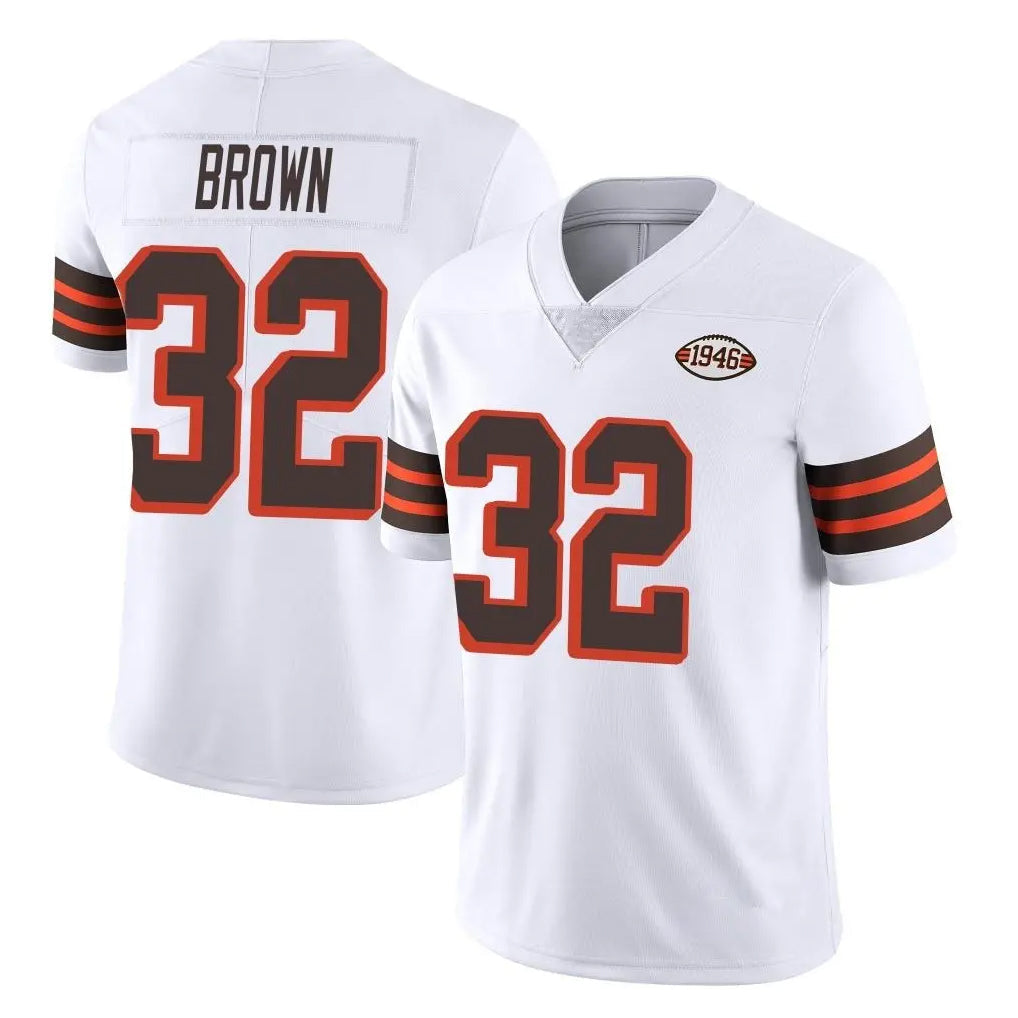 Rebec C.Browns #32 Jim Brown Player White Limited  Vapor 1946 Collection Alternate Game Stitched Jerseys