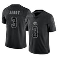 Rebec C.Browns #3 Jerry Jeudy Player Black Reflective Home Game Stitched Jerseys
