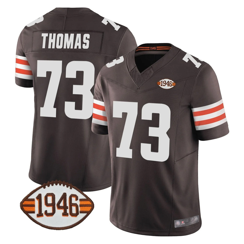 Rebec C.Browns #73 Joe Thomas Player Brown Vapor Limited Home Game Stitched Jerseys