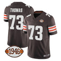 Rebec C.Browns #73 Joe Thomas Player Brown Vapor Limited Home Game Stitched Jerseys