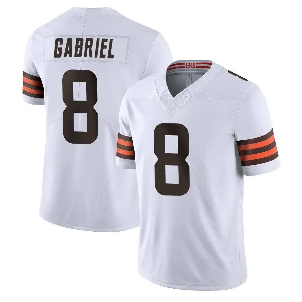 Rebec C.Browns #8 Dillon Gabriel Player White Vapor F.U.S.E. Limited Home Game Stitched Jerseys