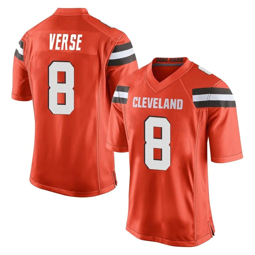 Rebec C.Browns #8 Jared Verse Player Orange Home Game Stitched Jerseys