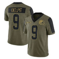 Rebec C.Browns #9 Grant Delpit Player Olive Salute to Service Limited Home Game Stitched Jerseys