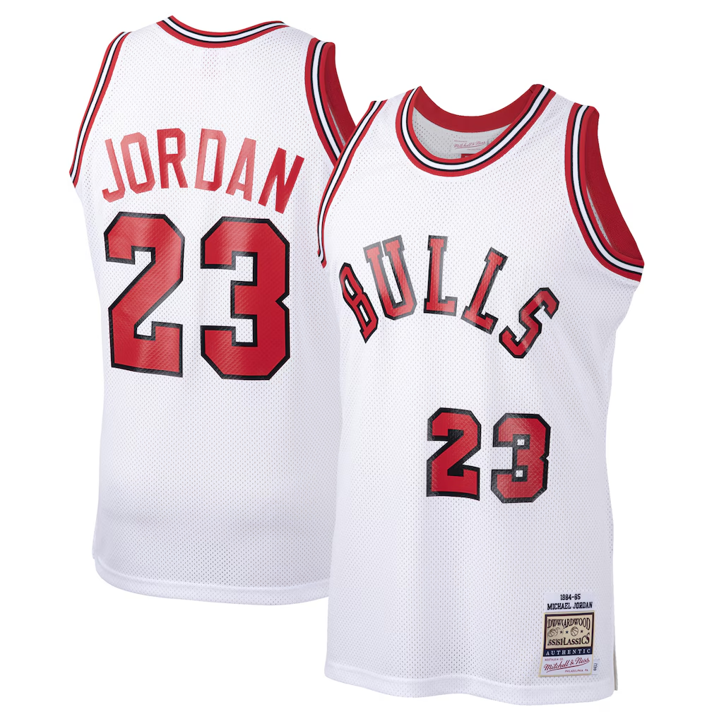 Rebec C.Bulls #23 Michael Jordan Mitchell & Ness White 198485 Hardwood Classics Rookie Authentic Jerseys