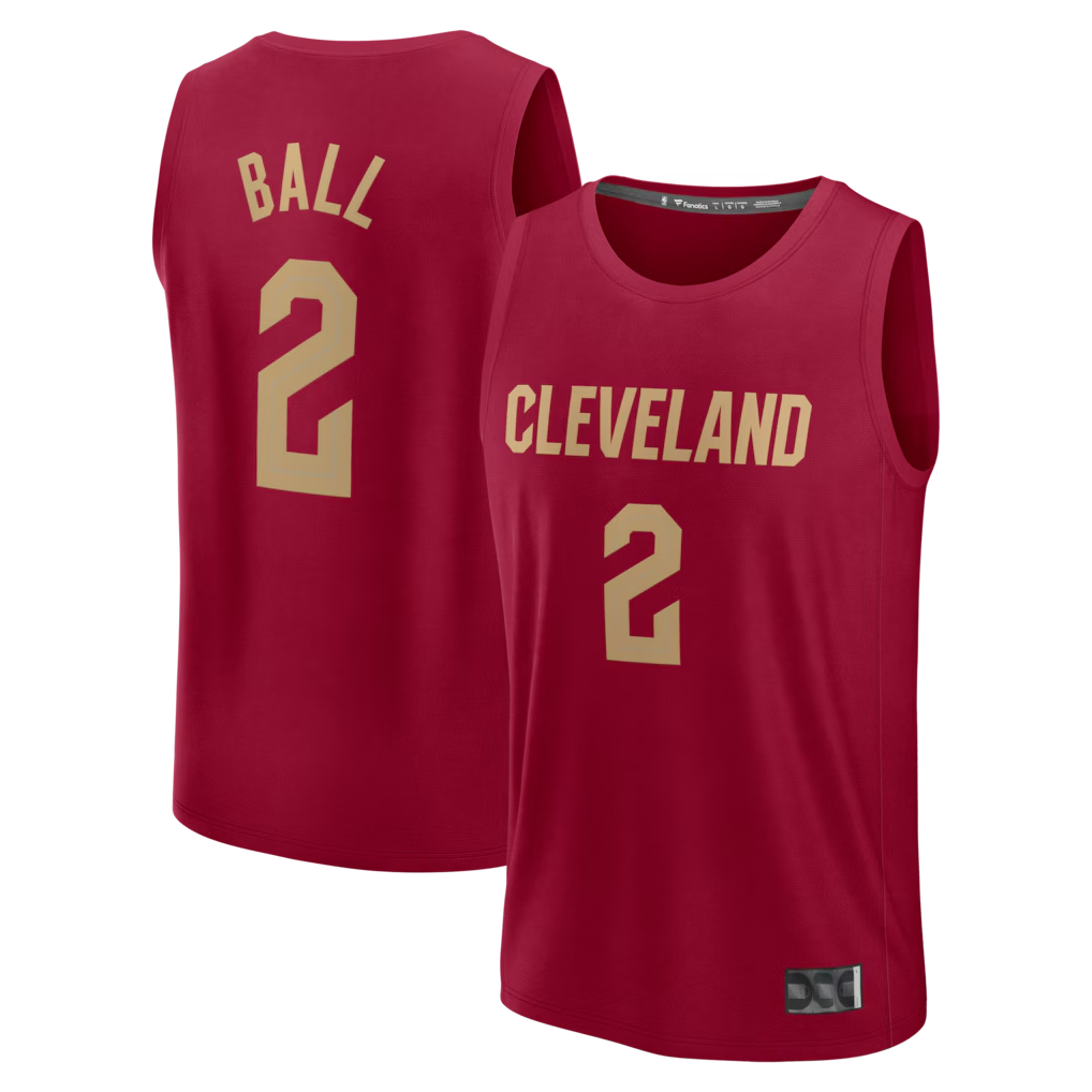 Rebec C.Cavaliers #2 Lonzo Ball  Wine Fast Break Replica Jerseys - Icon Edition