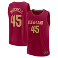 Rebec C.Cavaliers #45 Donovan Mitchell  Wine Fast Break Replica Jerseys - Icon Edition