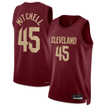 Rebec C.Cavaliers #45 Donovan Mitchell Wine Swingman Jerseys - Icon Edition