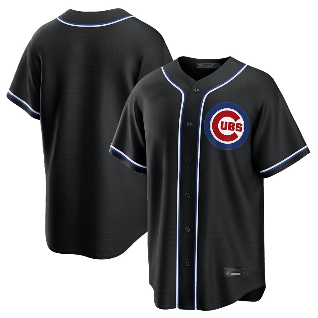 Rebec C.Cubs Black Home Game Blank Player Stitched Jerseys