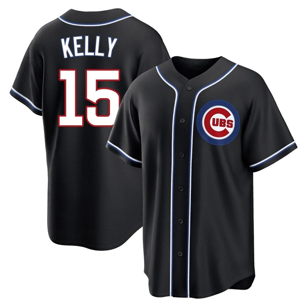 Rebec C.Cubs #15 Carson Kelly Player Black Fashion Out Game Stitched Jerseys