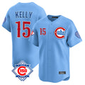 Rebec C.Cubs #15 Carson Kelly Player Light Blue 150th Anniversary Limited Home Stitched Jerseys