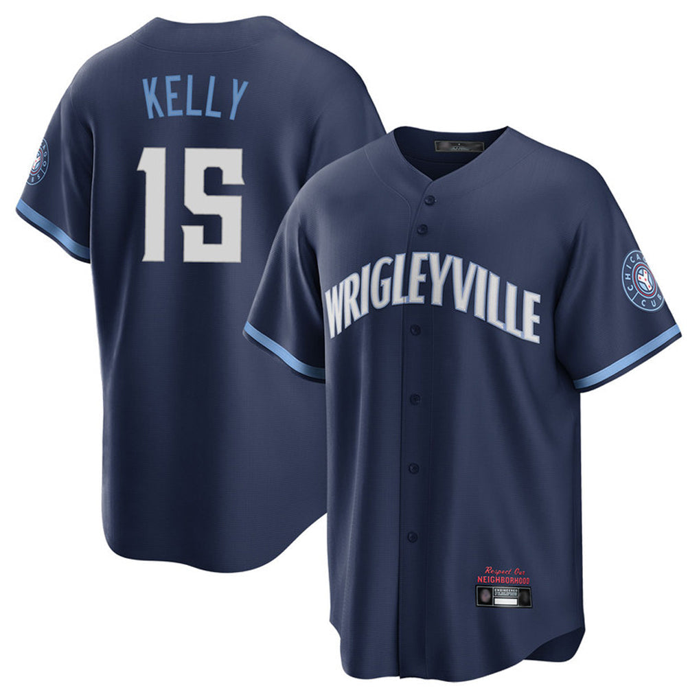 Rebec C.Cubs #15 Carson Kelly Player Navy City Connect Home Game Stitched Jerseys