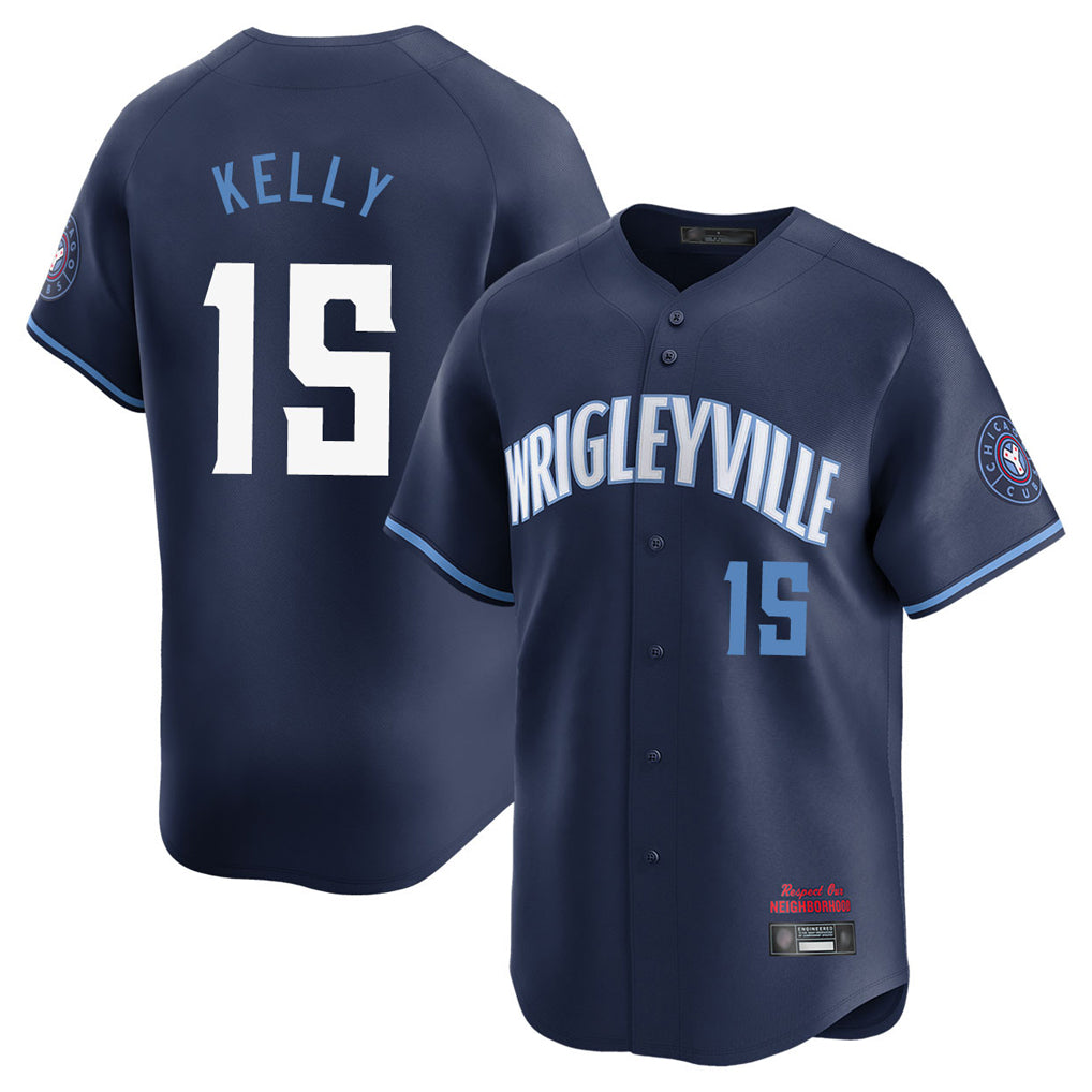 Rebec C.Cubs #15 Carson Kelly Player Navy City Connect Limited Home Stitched Jerseys
