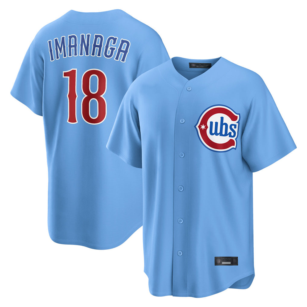 Rebec C.Cubs #18 Shota Imanaga Player Light Blue Home Game Stitched Jerseys