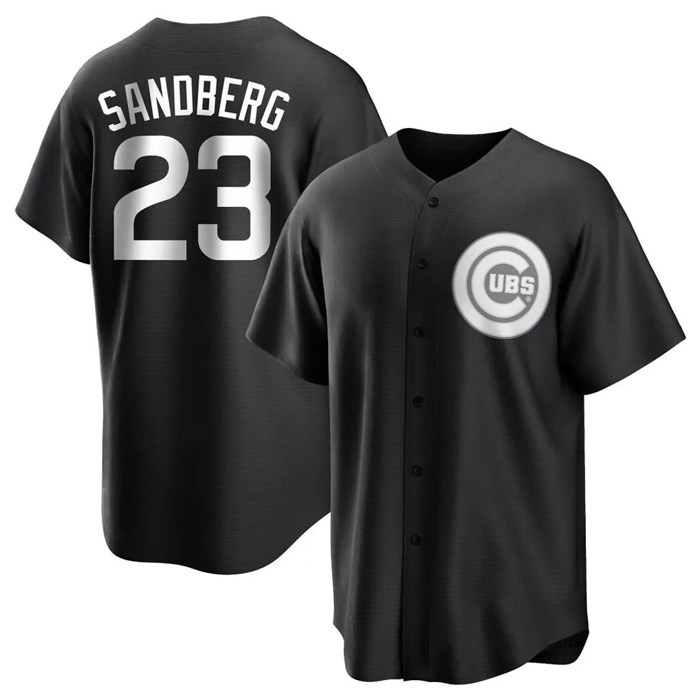 Rebec C.Cubs #23 Ryne Sandberg Player Black Game Stitched Jerseys