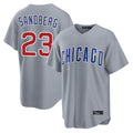 Rebec C.Cubs #23 Ryne Sandberg Player Gray Home Game Stitched Jerseys