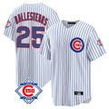 Rebec C.Cubs #25 Mois¨¦s Ballesteros Player White 150th Anniversary Home Game Stitched Jerseys