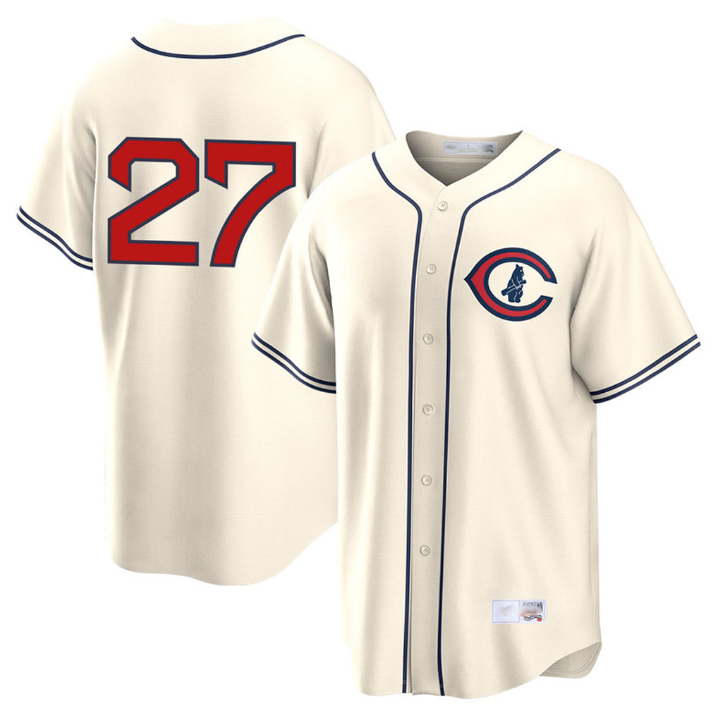 Rebec C.Cubs #27 Seiya Suzuki Player Cream Field of Dreams Home Game Stitched Jerseys