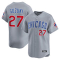 Rebec C.Cubs #27 Seiya Suzuki Player Gray Road Limited Home Stitched Jerseys