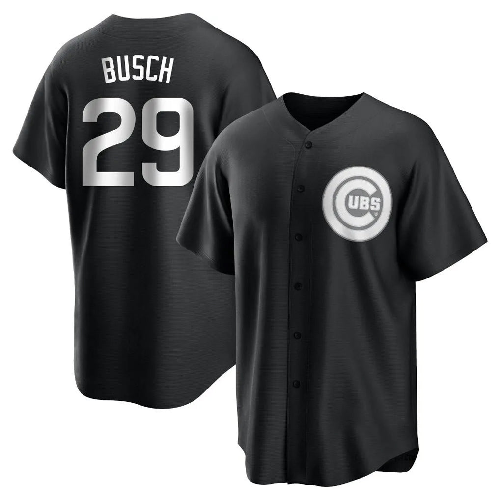 Rebec C.Cubs #29 Michael Busch Player Black Game Stitched Jerseys