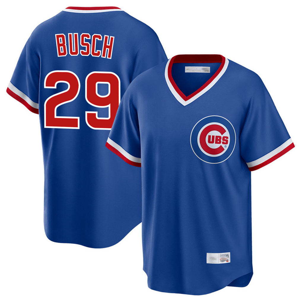 Rebec C.Cubs #29 Michael Busch Player Royal T-shirt Cooperstown Collection Limited Stitched Jerseys
