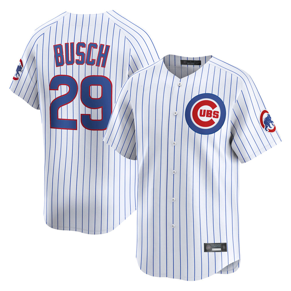 Rebec C.Cubs #29 Michael Busch Player White Limited Home Game Stitched Jerseys