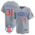 Rebec C.Cubs #31 Greg Maddux Player Gray Road 150th Anniversary Limited Home Stitched Jerseys