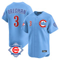 Rebec C.Cubs #3 Alex Bregman Light Blue 150th Anniversary Limited Home Stitched Jerseys