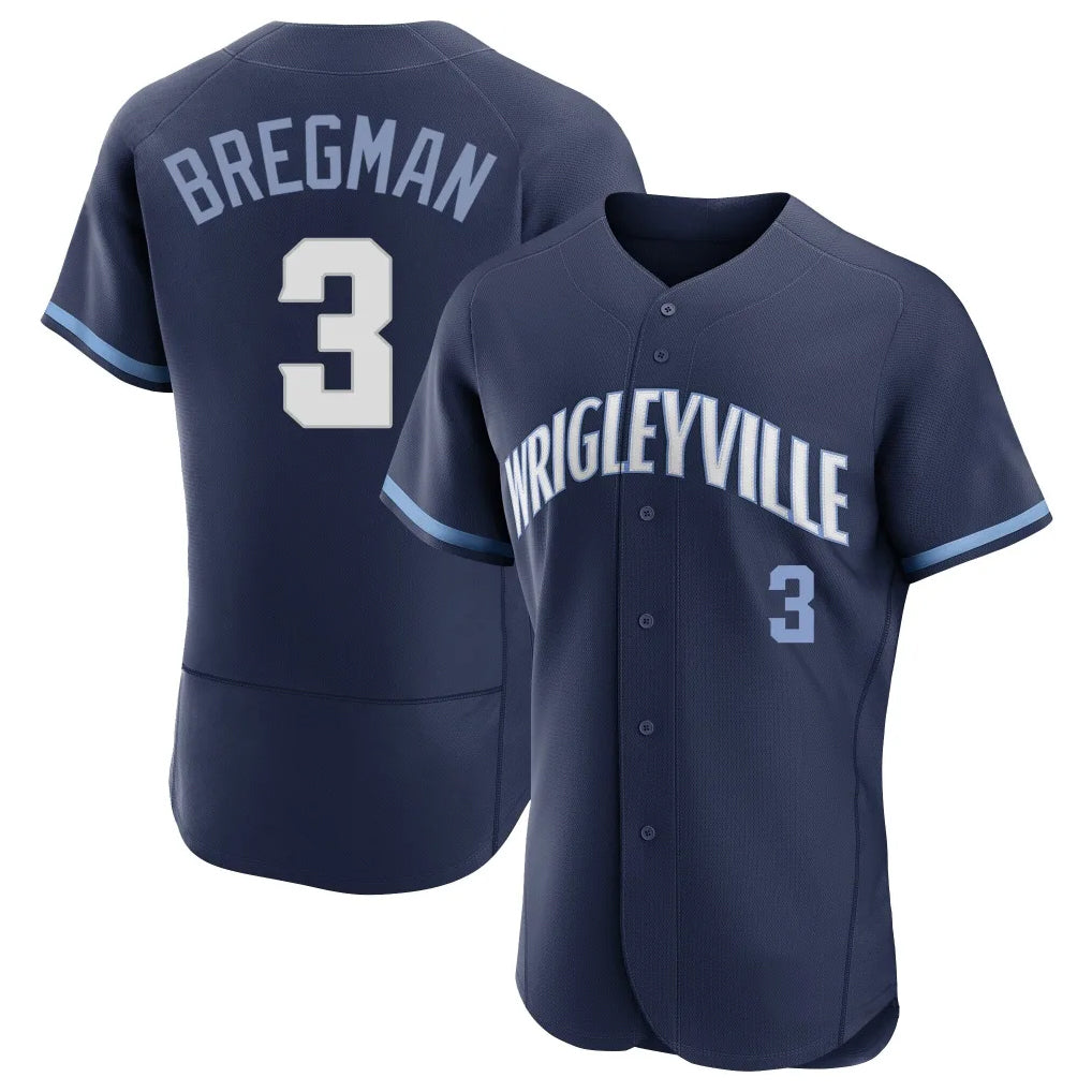 Rebec C.Cubs #3 Alex Bregman Navy City Connect Limited Elite Home Stitched Jerseys