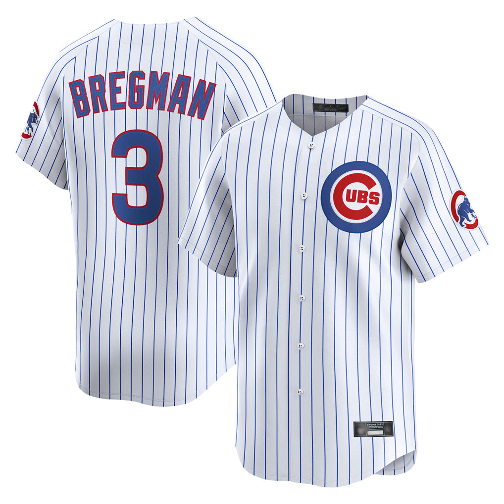 Rebec C.Cubs #3 Alex Bregman White Limited Home Game Stitched Jerseys