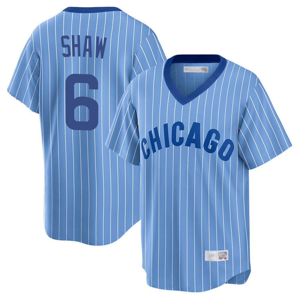 Rebec C.Cubs #6 Matt Shaw Player Blue T-shirt Cooperstown Collection Limited Stitched Jerseys
