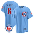 Rebec C.Cubs #6 Matt Shaw Player Light Blue 150th Anniversary Home Game Stitched Jerseys