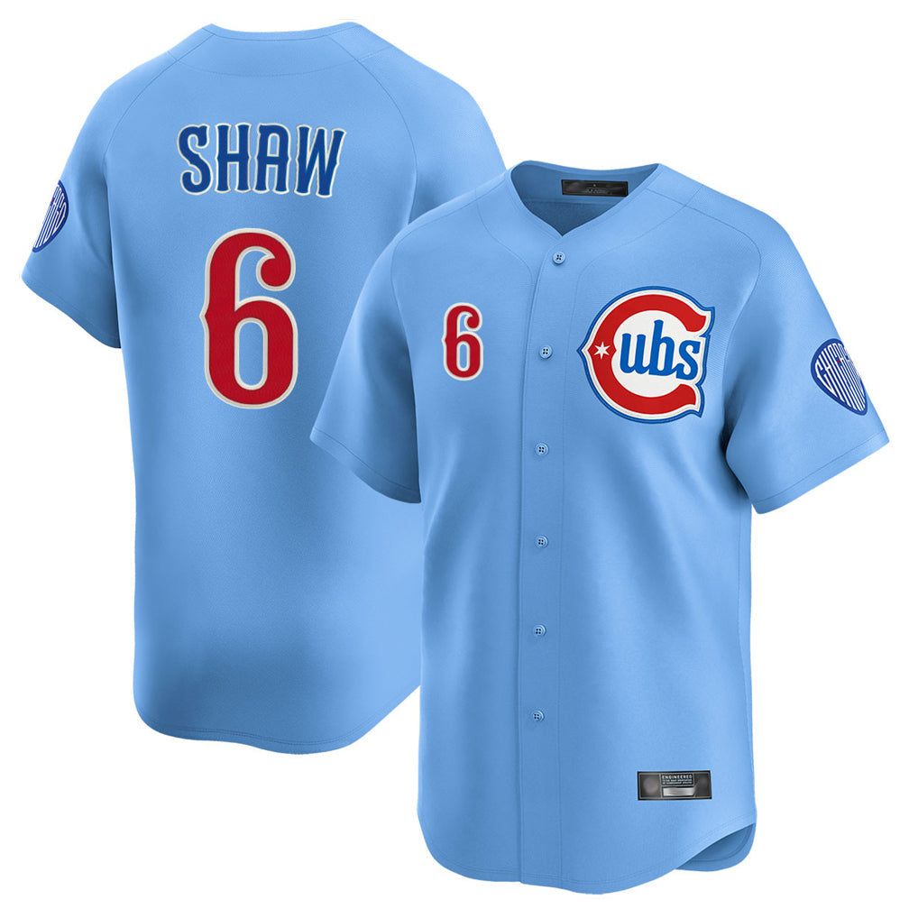 Rebec C.Cubs #6 Matt Shaw Player Light Blue Limited Home Stitched Jerseys