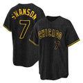 Rebec C.Cubs #7 Dansby Swanson Player Black Snake Skin City Game Stitched Jerseys