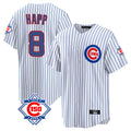Rebec C.Cubs #8 Ian Happ Player White 150th Anniversary Home Game Stitched Jerseys