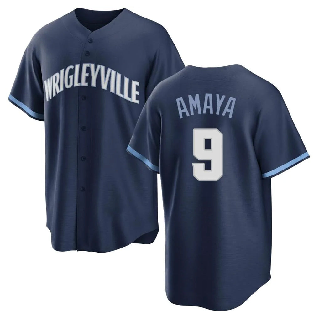 Rebec C.Cubs #9 Miguel Amaya Player Navy City Connect Home Game Stitched Jerseys