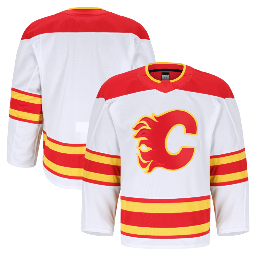 Rebec C.Flames White Away Authentic Pro Jerseys