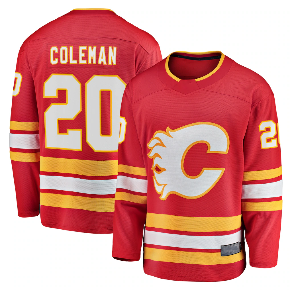 Rebec C.Flames #20 Blake Coleman Red Home Breakaway Player Jerseys